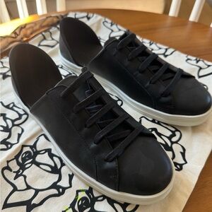New! Freda Salvador Eda D’Orsay Sneaker in Black Calf Leather | Size 7